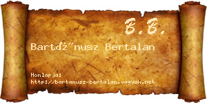 Bartánusz Bertalan névjegykártya